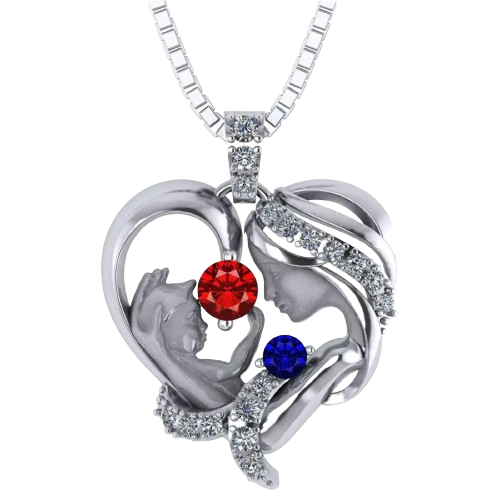 Forever Love Dancing Stone Flower Pendant Necklace
